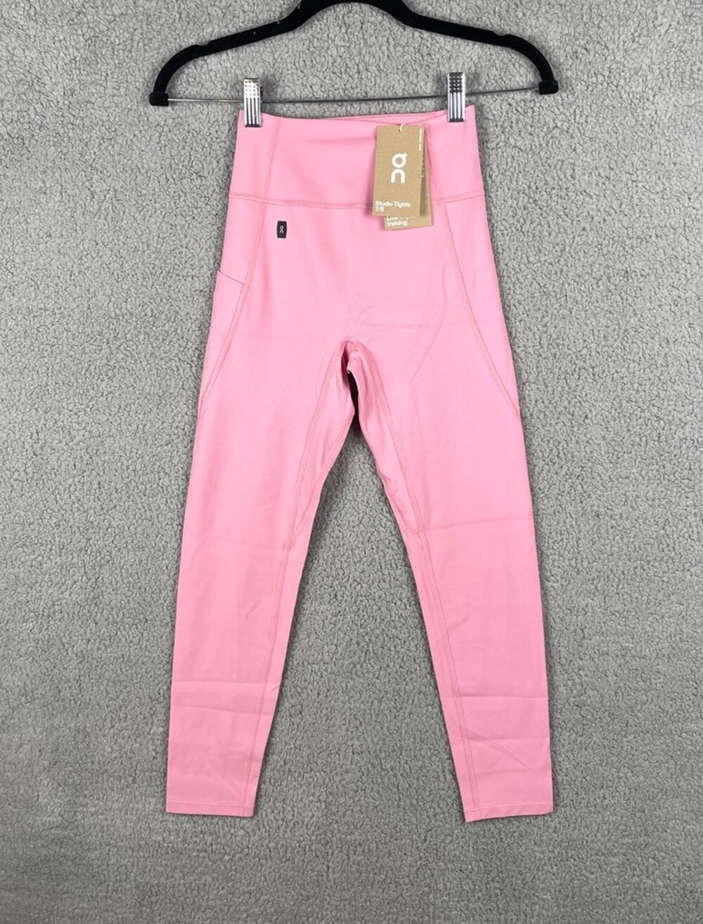 Run On Cloud Women's X-Small Pink Polyamide Elastane Studio Tights 7/8 Leggings